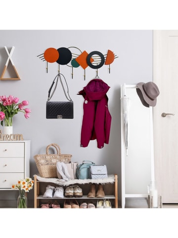 ABERTO DESIGN Wieszak ścienny w kolorze czarno-pomarańczowym - 59 x 24 cm