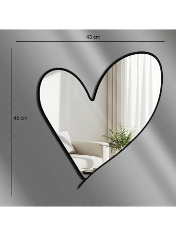 ABERTO DESIGN Spiegel in Schwarz - (B)43 x (H)48 cm