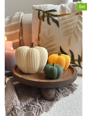 ABERTO DESIGN 3-delige set: deco-objecten crème/geel/turquoise