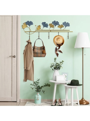 ABERTO DESIGN Wandkapstok goudkleurig/blauw - (B)61 x (H)22,5 cm