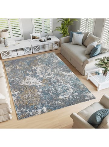 ABERTO DESIGN Kurzflor-Teppich in Grau/ Blau