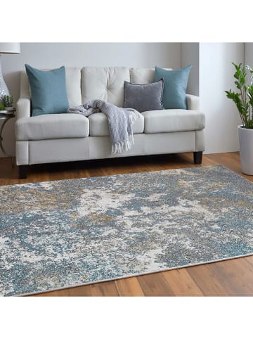 ABERTO DESIGN Kurzflor-Teppich in Grau/ Blau