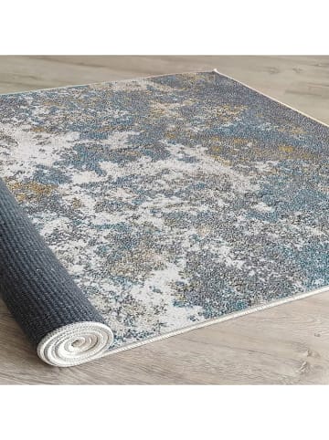ABERTO DESIGN Kurzflor-Teppich in Grau/ Blau