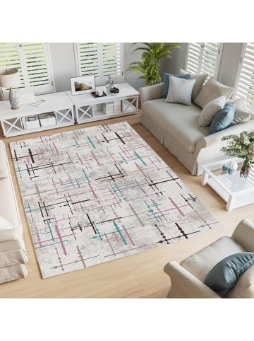 ABERTO DESIGN Laagpolig tapijt crème/meerkleurig