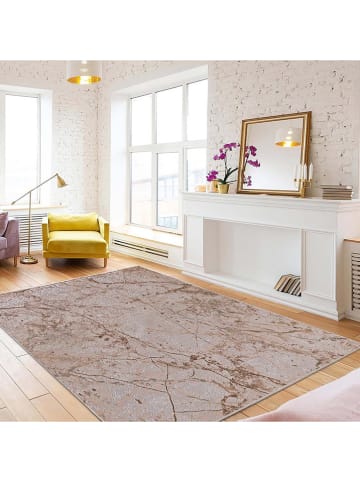 ABERTO DESIGN Laagpolig tapijt lichtbruin/lichtroze