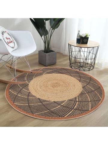 ABERTO DESIGN Kurzflor-Teppich in Beige/ Anthrazit