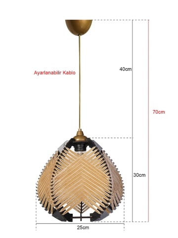 ABERTO DESIGN Hanglamp crème - (H)30 x Ø 25 cm