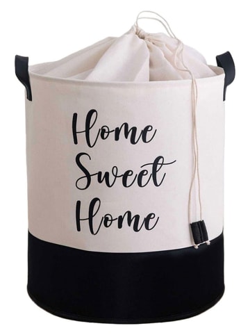 ABERTO DESIGN Aufbewahrungskorb in Weiß/ Schwarz - (H)40 x Ø 37 cm