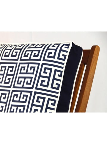 ABERTO DESIGN Kussen donkerblauw/wit