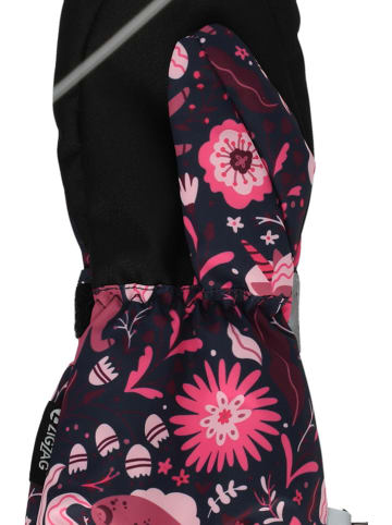 Zigzag Funktionsfäustlinge "True Printed" in Dunkelblau/ Pink