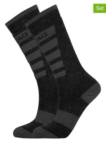 Zigzag 2er-Set: Ski-/ Snowboardsocken "Znow" in Schwarz