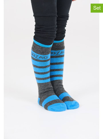 Zigzag 2er-Set: Ski-/ Snowboardsocken "Znow" in Grau/ Blau