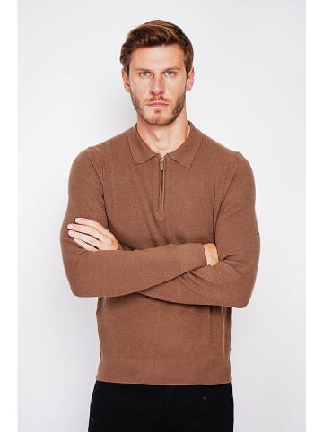 C& Jo Sweter w kolorze jasnobrązowym