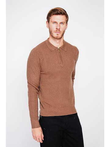 C& Jo Sweter w kolorze jasnobrązowym
