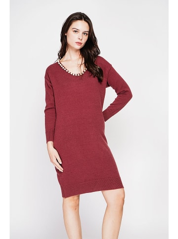 C& Jo Gebreide jurk bordeaux