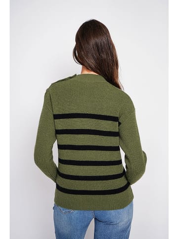 C& Jo Pullover in Grün/ Schwarz
