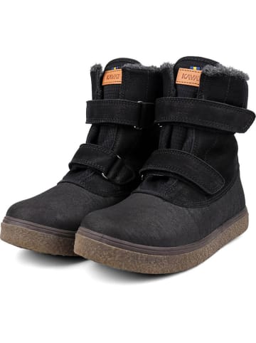 KAVAT Leren winterboots "Storhogna" zwart