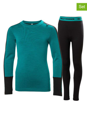 Helly Hansen 2tlg. Funktionswäsche-Set in Türkis/ Schwarz