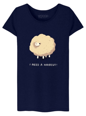 WOOOP Shirt "Haircut Sheep" donkerblauw