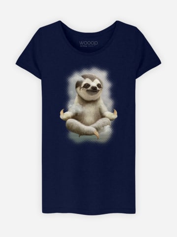 WOOOP Shirt "Sloth Meditate" donkerblauw