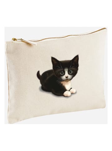 WOOOP Clutch "Cute Cat" crème/zwart - (B)24 x (H)16 cm