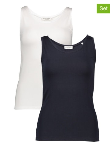 Marc O'Polo 2-delige set: tops wit/donkerblauw