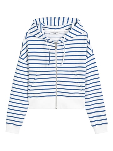 Marc O'Polo Sweatjacke in Blau/ Weiß