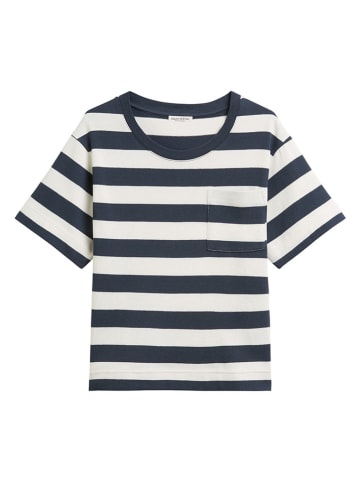 Marc O'Polo Shirt in Weiß/ Dunkelblau