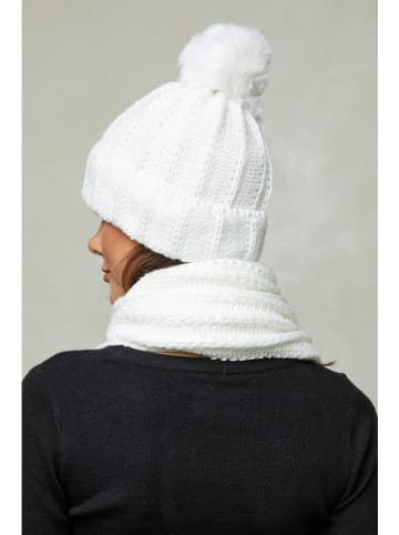 Soft Cashmere 3-delige set: muts, sjaal en wanten wit