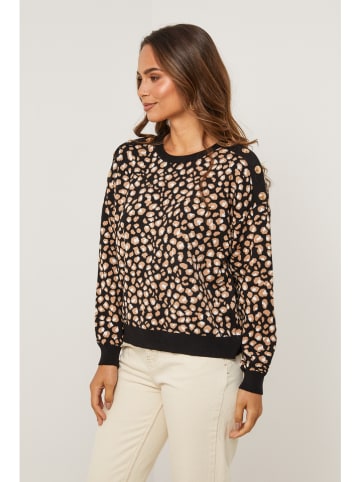 Soft Cashmere Trui zwart/lichtbruin