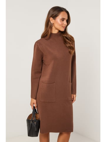 Soft Cashmere Gebreide jurk bruin