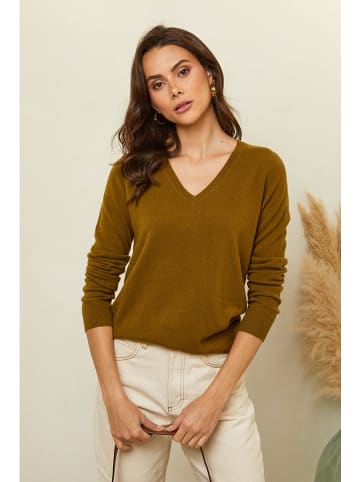 Soft Cashmere Trui olijfgroen