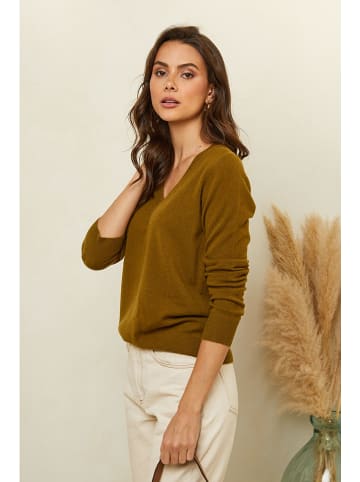 Soft Cashmere Trui olijfgroen