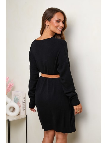 Soft Cashmere Sukienka dzianinowa w kolorze czarnym