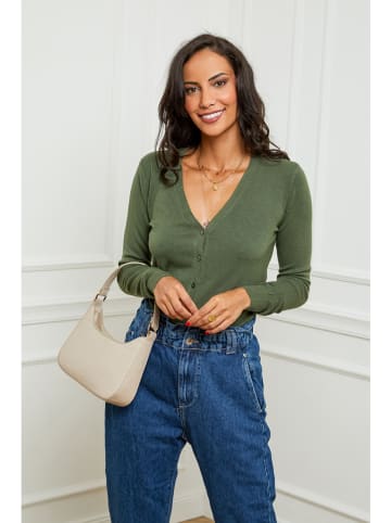 Soft Cashmere Cardigan in Khaki