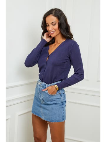 Soft Cashmere Cardigan in Blau