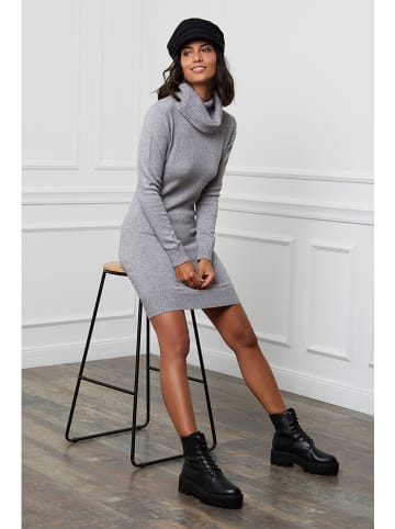 Soft Cashmere Sukienka dzianinowa w kolorze szarym