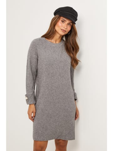 Soft Cashmere Sukienka dzianinowa w kolorze szarym