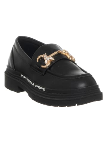 Patrizia Pepe Skórzane slippersy w kolorze czarnym