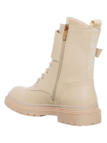 Patrizia Pepe Skórzane botki w kolorze beżowym