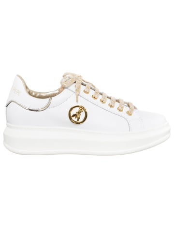 Patrizia Pepe Skórzane sneakersy w kolorze białym