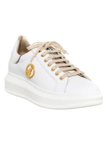 Patrizia Pepe Skórzane sneakersy w kolorze białym