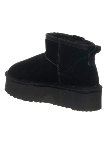 Patrizia Pepe Skórzane botki zimowe w kolorze czarnym