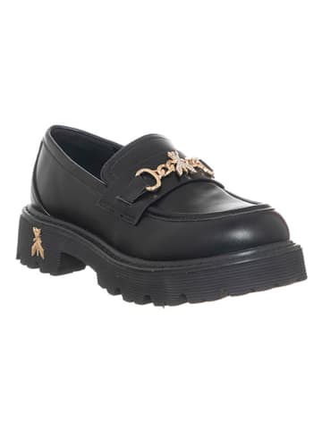 Patrizia Pepe Skórzane mokasyny w kolorze czarnym