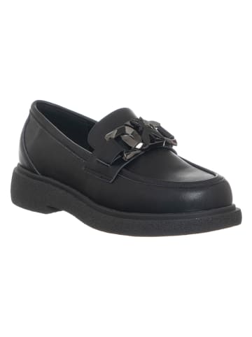 Patrizia Pepe Skórzane mokasyny w kolorze czarnym