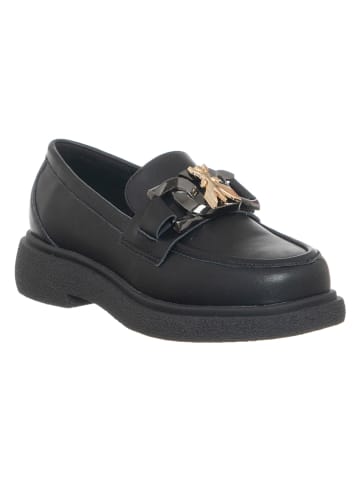 Patrizia Pepe Skórzane mokasyny w kolorze czarnym