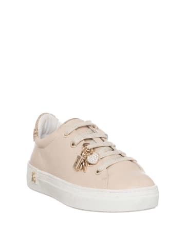 Patrizia Pepe Skórzane sneakersy w kolorze beżowym
