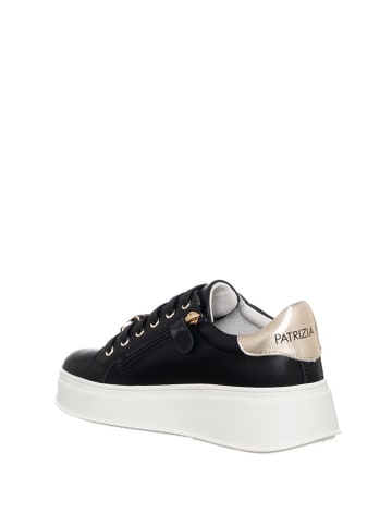 Patrizia Pepe Leder-Sneakers in Schwarz/ Gold