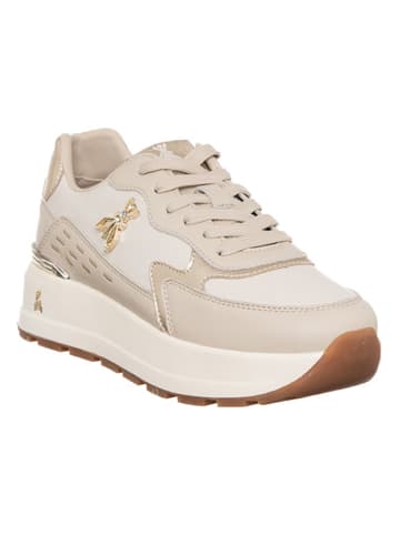 Patrizia Pepe Leren sneakers beige/crème