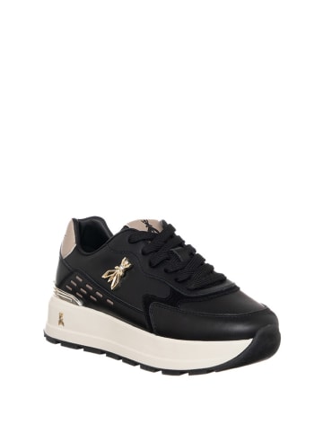 Patrizia Pepe Skórzane sneakersy w kolorze złoto-czarnym